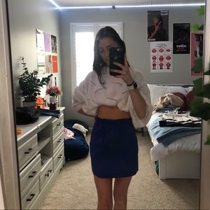blue mini skirt